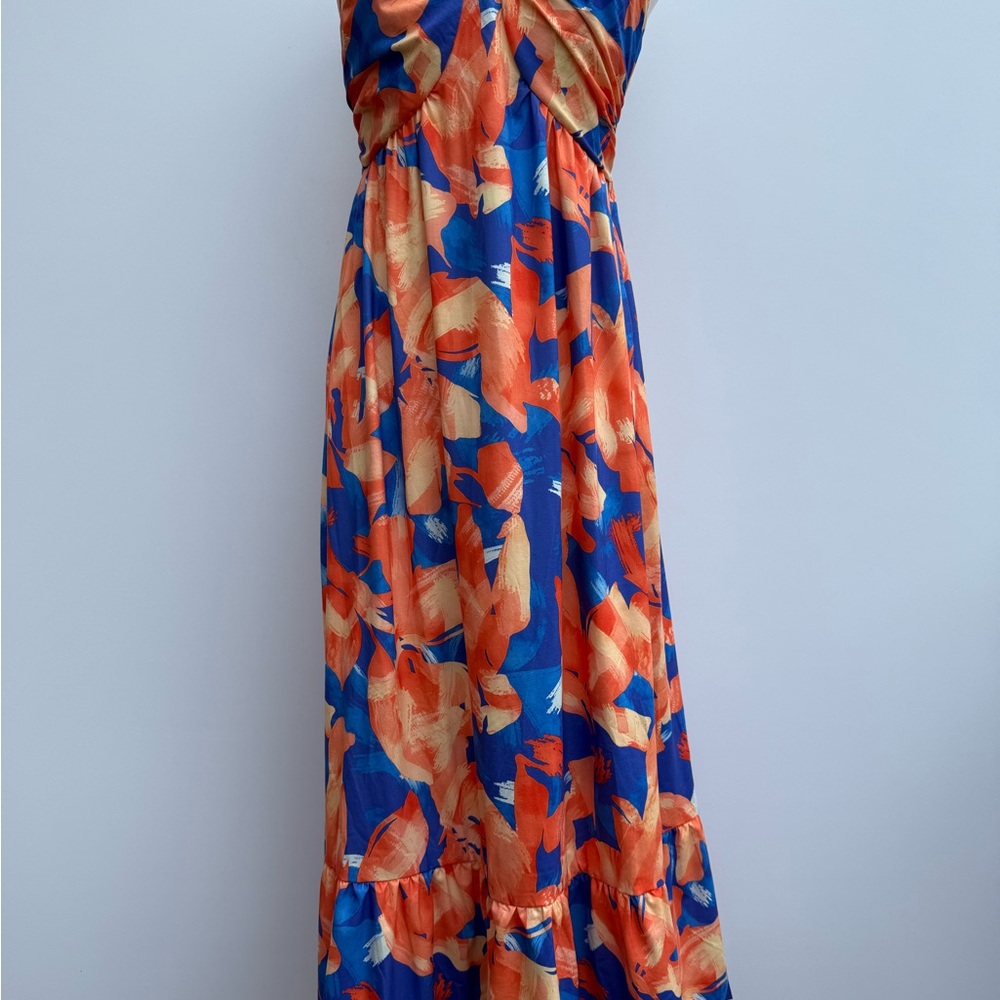 GRACE KARIN Women's Criss Cross Halterneck Sleeveless Summer Floral Maxi Dress - Picture 8 of 16